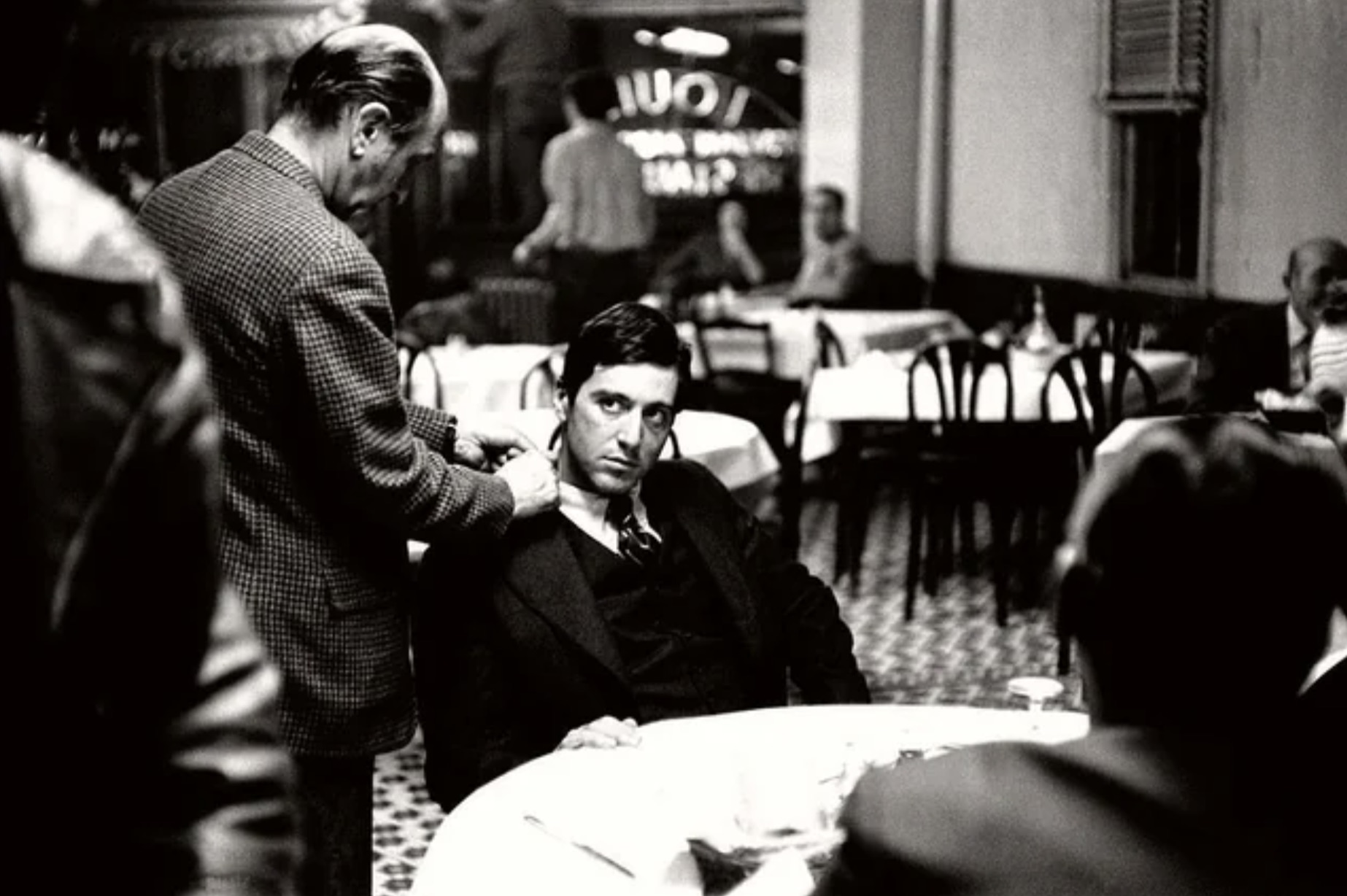Pacino getting fitted for the assassination scene